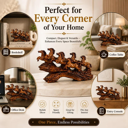 7 Running Horses Showpiece | 15 Inch