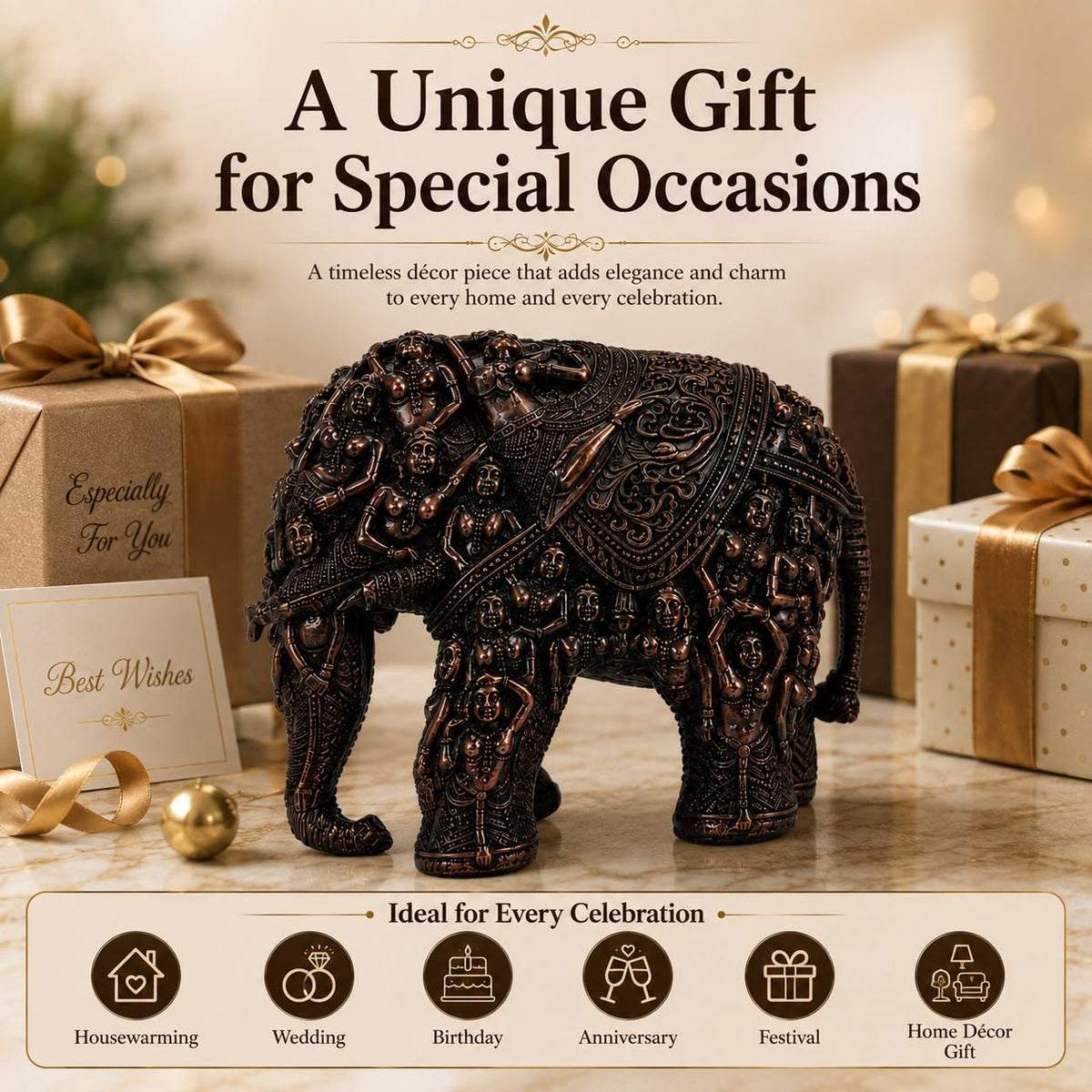 Handcrafted Human Incarnated Elephant Showpiece