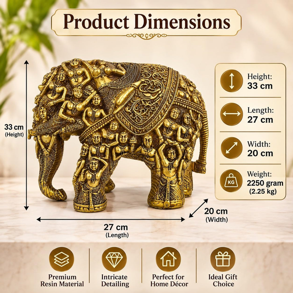Handcrafted Human Incarnated Elephant Showpiece