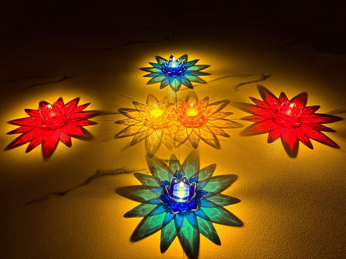 Lotus 3D Reflection Water Diya (Pack of 36)