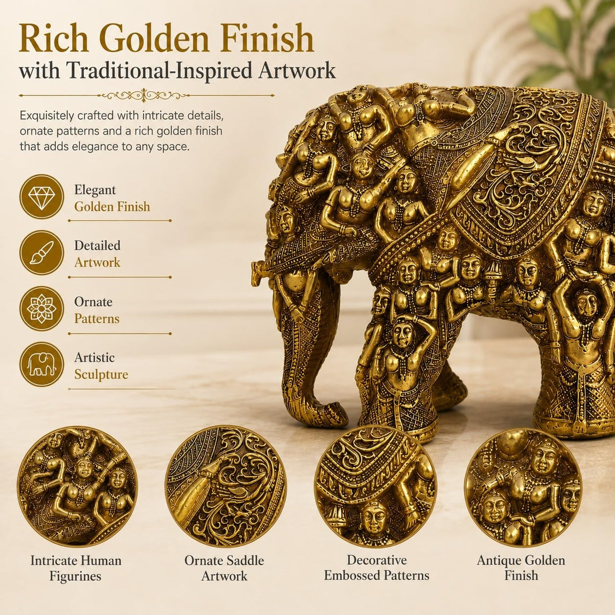 Handcrafted Human Incarnated Elephant Showpiece