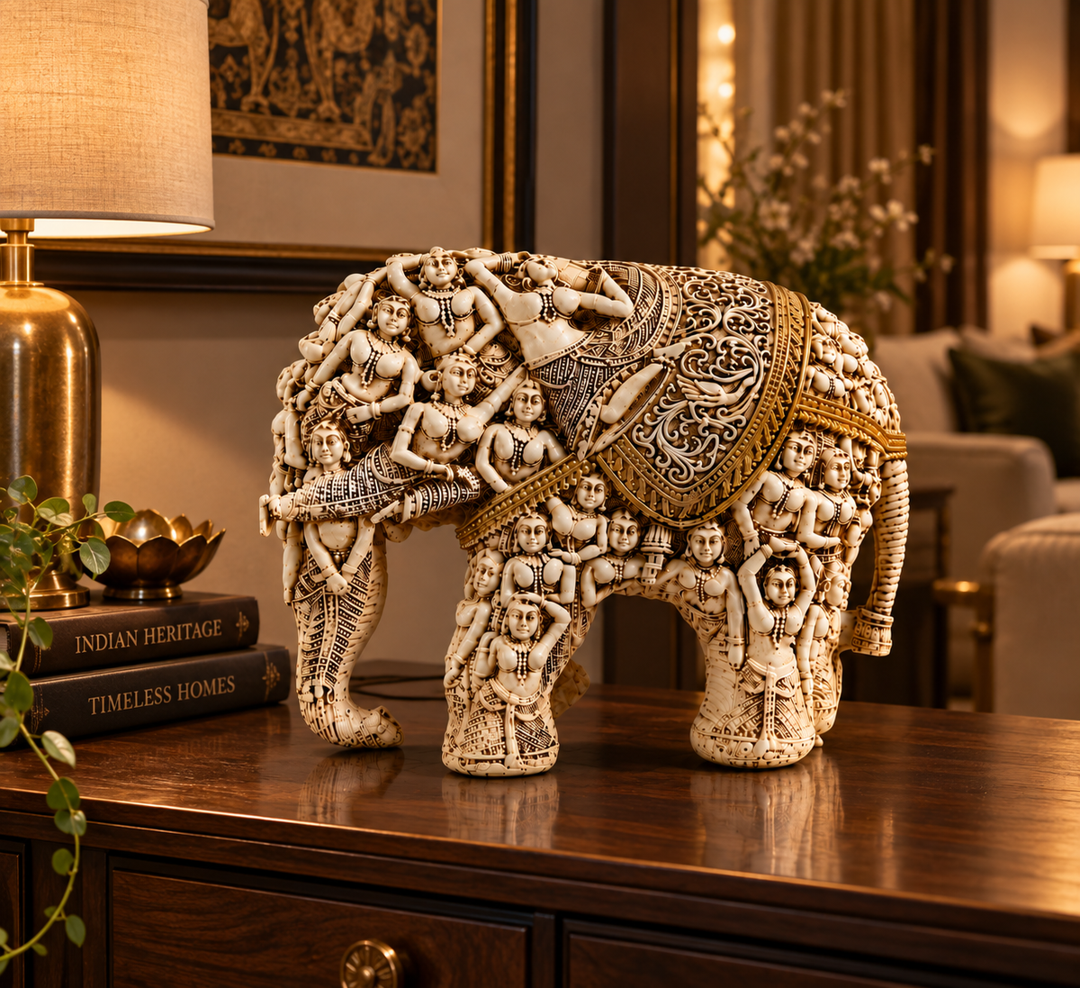 Handcrafted Polyresin Elephant Showpiece