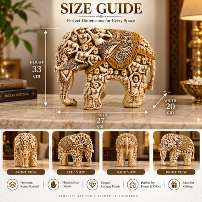 Handcrafted Polyresin Elephant Showpiece