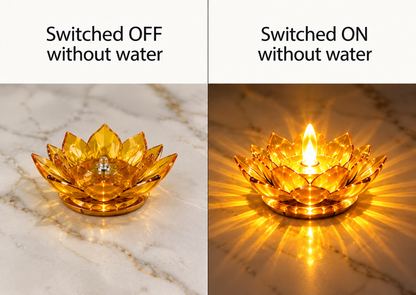 Lotus 3D Reflection Water Sensor Led Diya