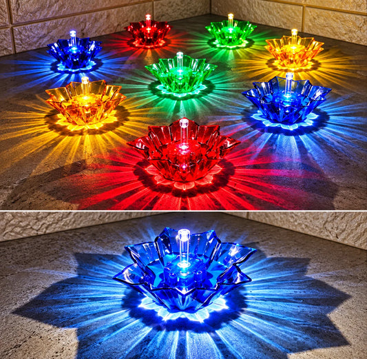3D Reflection Water Sensor Rangoli Diya