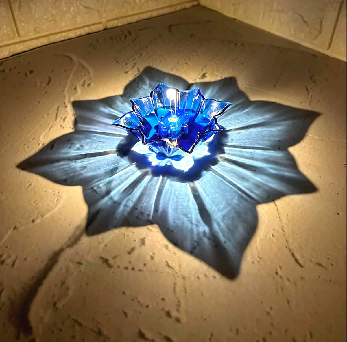 3D Reflection Water Sensor Rangoli Diya